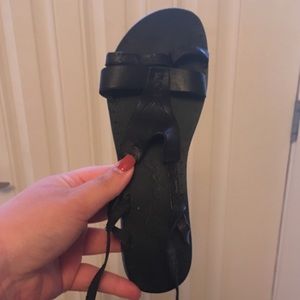 Free People lace up black sandals